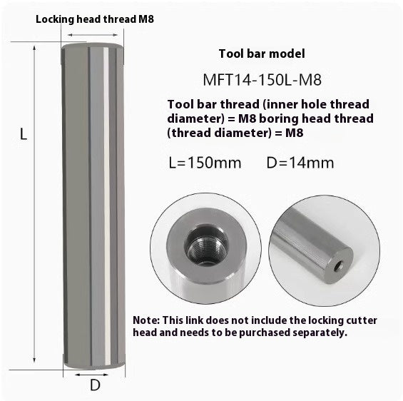 6034 MFT tungsten steel anti-vibration cutter shank lock tooth cutter shank high precision end milling cutter shank monolithic alloy interchangeable carbide head Shandong Denso Pricision Tools Co.,Ltd.